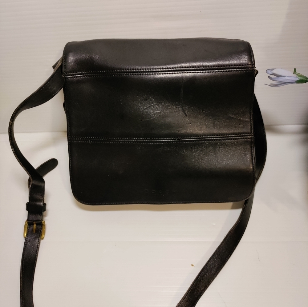 Vintage 90s Coach Tribeca Flap Bag #9092 made in USA in Black